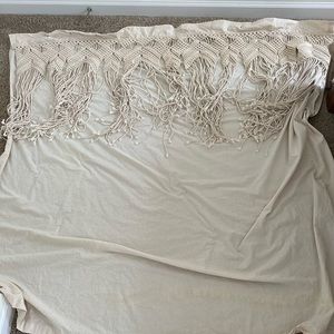 Macrame shower curtain